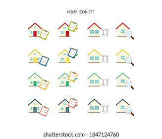 Vector illustration set of a house, remodeling, new construction