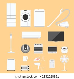 Vector illustration set of household appliances