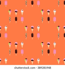 vector illustration of set of ice cream texture