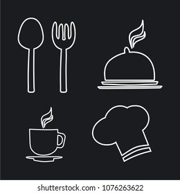 Vector illustration set of a icon restaurant