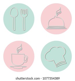 Vector illustration set of a icon restaurant