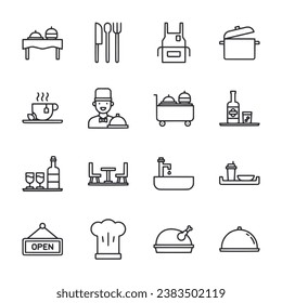 Vector illustration set of icons restaurant 