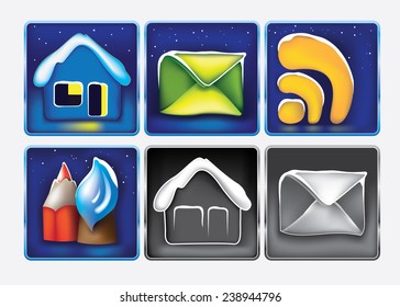 Vector illustration set of icons for the site.