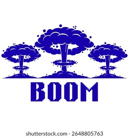 vector illustration set of images of bomb explosion effects