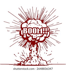 vector illustration set of images of bomb explosion effects