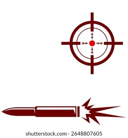 Ilustración vectorial conjunto de Imágenes de balas de arma de fuego