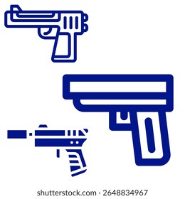 Ilustración vectorial conjunto de Imágenes de armas de fuego