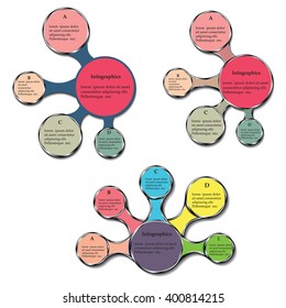 vector illustration set of infographics with circles of different design