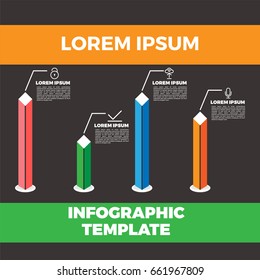 Vector illustration set infographics. Template for brochure, business, web design