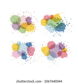 Vector illustration, set of ink drops isolated on a white background.