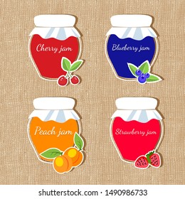 Vector illustration set of jam jars