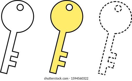 Vector illustration set of key
