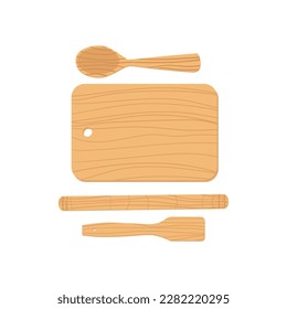 vector illustration of a set of kitchen cooking tools