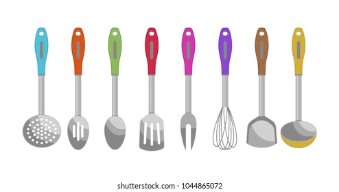 Vector illustration. Set of kitchen tools.