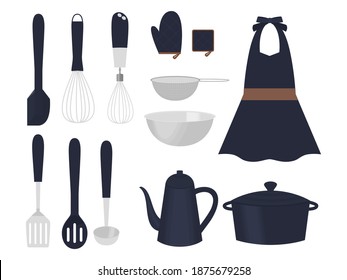 Vector illustration set of kitchen tools.