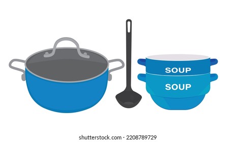 ilustración vectorial con conjunto de utensilios de cocina