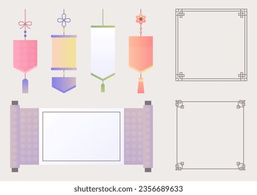 Vector illustration set of Korean traditional objects.