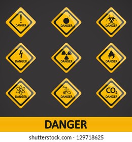 Vector illustration set label danger