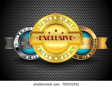 Vector illustration of Set of labels limited edition