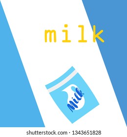 Vector illustration of a set of labels for milk and dairy