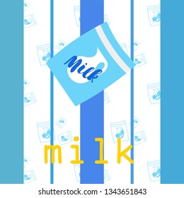 Vector illustration of a set of labels for milk and dairy