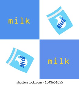 Vector illustration of a set of labels for milk and dairy