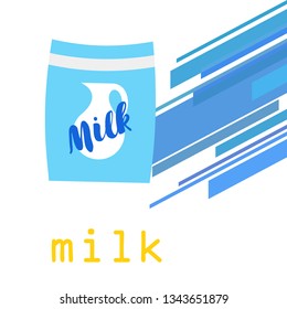 Vector illustration of a set of labels for milk and dairy