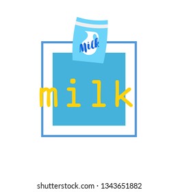 Vector illustration of a set of labels for milk and dairy