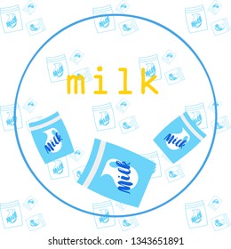 Vector illustration of a set of labels for milk and dairy