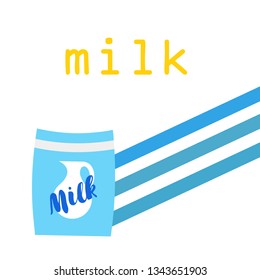 Vector illustration of a set of labels for milk and dairy
