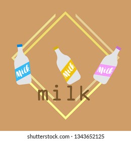 Vector illustration of a set of labels for milk and dairy