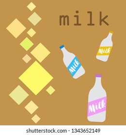 Vector illustration of a set of labels for milk and dairy