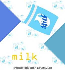 Vector illustration of a set of labels for milk and dairy