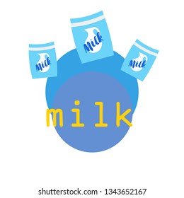 Vector illustration of a set of labels for milk and dairy