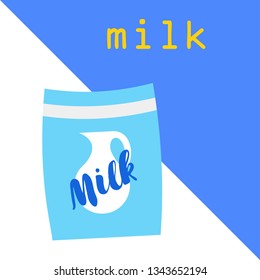 Vector illustration of a set of labels for milk and dairy
