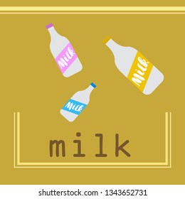 Vector illustration of a set of labels for milk and dairy