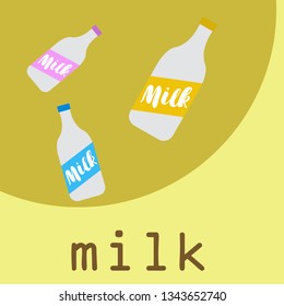 Vector illustration of a set of labels for milk and dairy