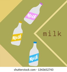 Vector illustration of a set of labels for milk and dairy