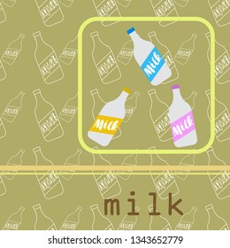 Vector illustration of a set of labels for milk and dairy