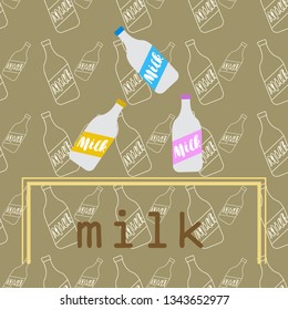 Vector illustration of a set of labels for milk and dairy