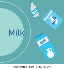 Vector illustration of a set of labels for milk and dairy