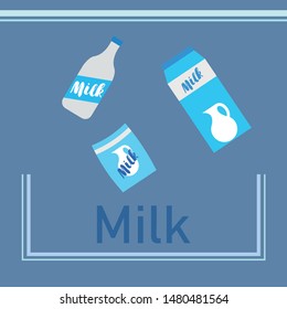 Vector illustration of a set of labels for milk and dairy
