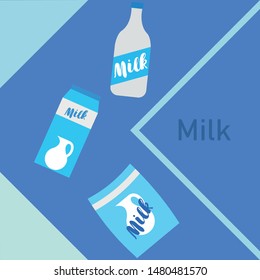Vector illustration of a set of labels for milk and dairy