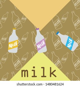Vector illustration of a set of labels for milk and dairy