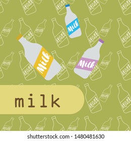 Vector illustration of a set of labels for milk and dairy