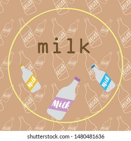 Vector illustration of a set of labels for milk and dairy