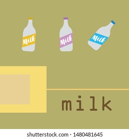 Vector illustration of a set of labels for milk and dairy