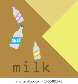 Vector illustration of a set of labels for milk and dairy