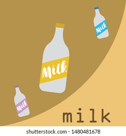 Vector illustration of a set of labels for milk and dairy