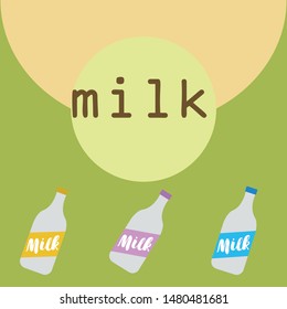 Vector illustration of a set of labels for milk and dairy